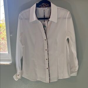 Calvin Klein Classic White Shirt with Leopard Accents